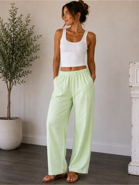 Vintage Linen Pull-On Pants